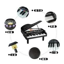 Маленькая унисекс детская электронная клавиатура для начинающих дерево с микрофоном-играть треугольная Детская Унисекс для девочек и мальчиков Китай