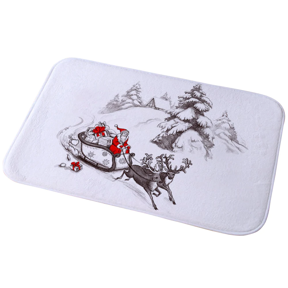 Противоскользящий ковер, впитывающий воду, Рождественский Коврик для пола, износостойкий, для дома, нескользящий, для ванной, столовой, с принтом, мягкий, для спальни