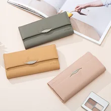 

Women Wallets Fashion Leaves Printing Pu Leather Female Metal Leaves Hasp Coin Purses Ladies High-quality Credit Card Package