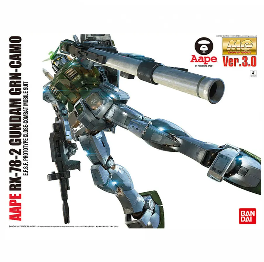 Premium Bandai Gundam MG 1/100 AAPE RX-78-2 3.0 Camouflage Mobile Suit Assemble Model Kits Action Figures Toys BASE LIMITED | Игрушки и