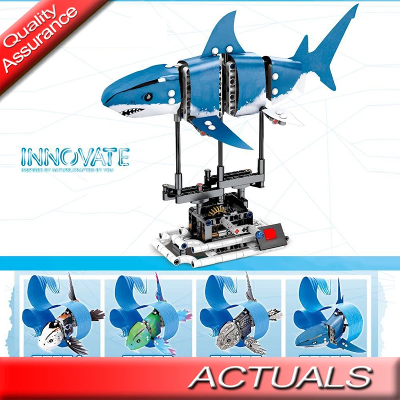 

Ideas The Forma Fish Building Blocks Kits Splash Koi Skin Shark Skin Fish SEMBO Technic Motor Bricks Toys Dinosaur Constructor