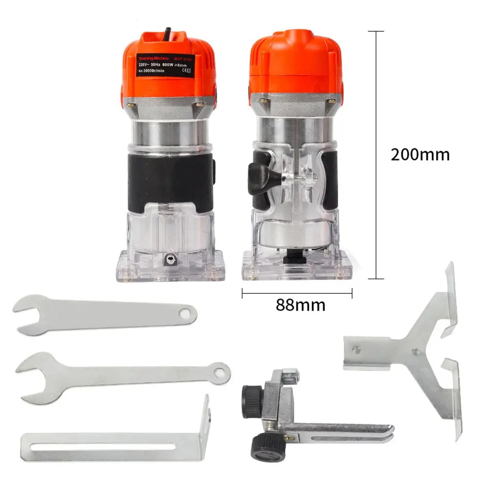 800W 30000rpm Wood Working Milling Machine Electric Trimmer Engraving Slotting Carving Wood Router DIY Woodworking Tools EU Plug