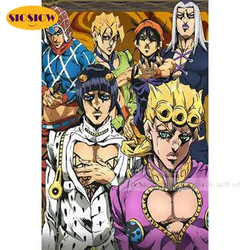 

Embroidery 5D Diamond Jojo S Bizarre Cross Stitch Painting Home Decor Anime Character Full Square Drill Pictures Handmade Wall