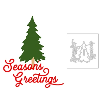 

2020 New Plant Tree and English Words Seasons Greetings Metal Cutting Dies For DIY Making Greeting Card Scrapbooking No Stamps