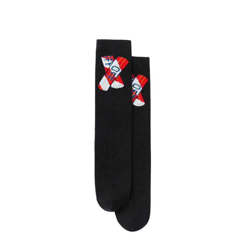 A От 3 до 8 лет Детские носки милые носки для маленьких девочек длинные хлопковые носки в полоску с буквенным принтом мягкие гетры для малышей, 6 цветов - Цвет: A