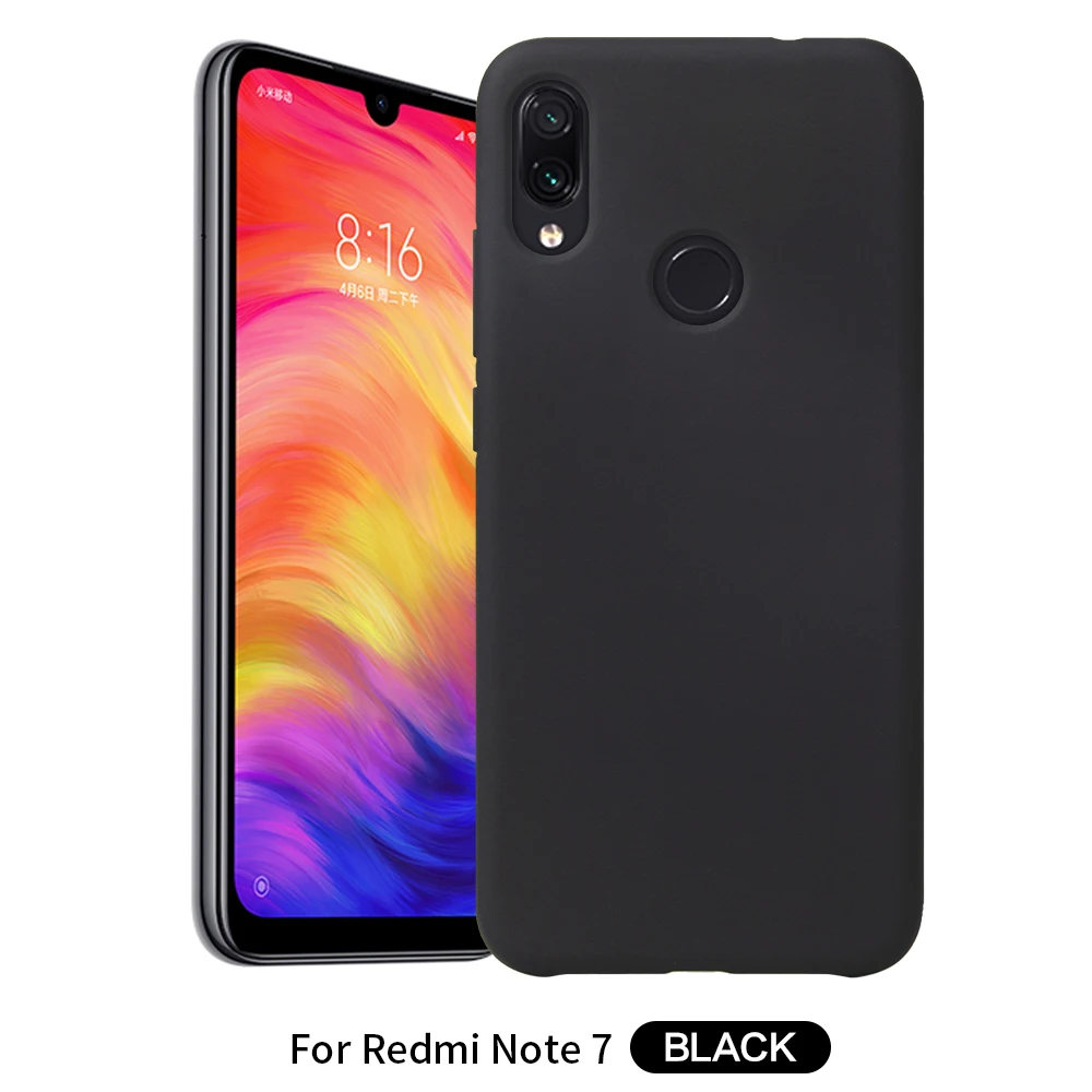 Чехол для телефона Redmi Note 7, чехол для Xiaomi Redmi Note 7, однотонный силиконовый чехол для Redmi Note 6, 7 Pro, чехол для Xiaomi