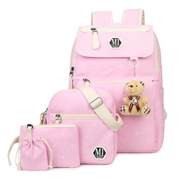 

School Bags for Teenagers Girls Women Dot printing Backpack Ladies Canvas Shoulder Bag Female Back Pack Laptop Schoolbag Mochila