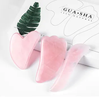 Rose Quartz Gouache Scraper Gua Sha Massage For Face Natural Gouache Stone GuaSha Massage Tools