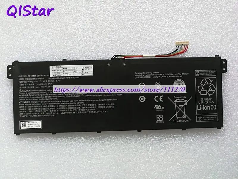 QISTAR 7,6 V 4870mAh подлинный AP16M4J Аккумулятор для ноутбука acer