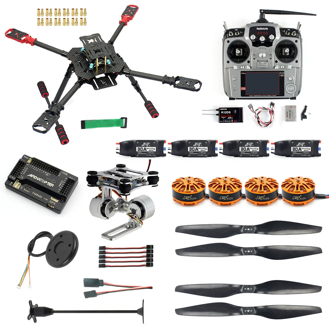 $370.56 DIY GPS Drone X4 460mm Umbrella Foldable RC Quadcopter 4Axis ARF Unassemble AT10 APM28 FPV Aircra