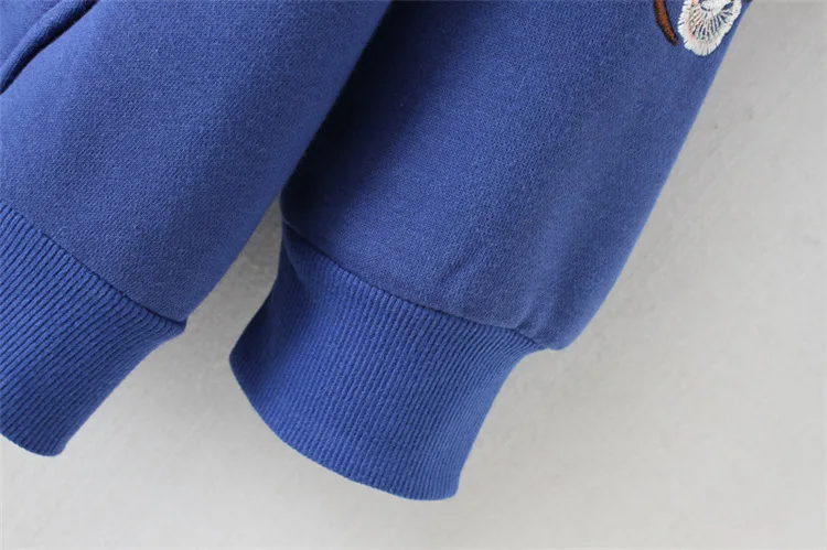 Blvyisla 4XL утолщенный свитшот на молнии с капюшоном плюс размер женские зимние теплые толстовки вышивка цветок шикарное пальто Топ