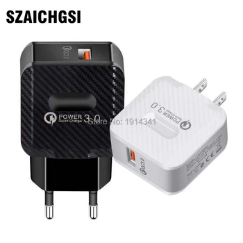 

EU US plug Single USB Charger Quick Charge Fast Charger QC3.0 USB Wall Charging Power Adapter for mobile phone