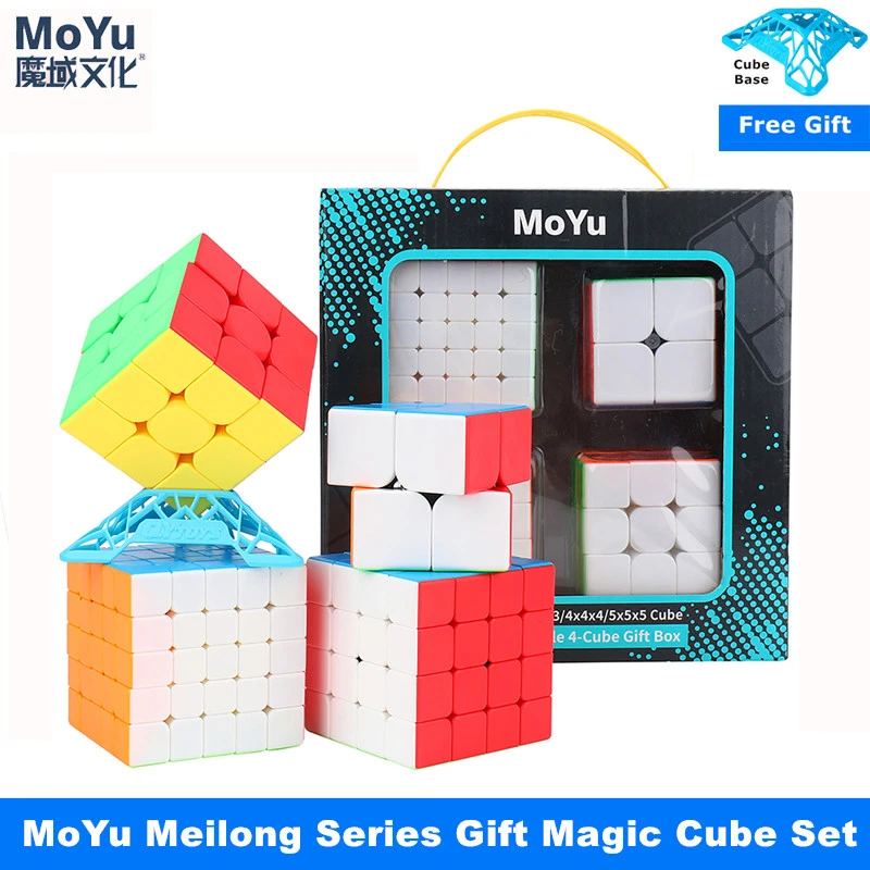 Moyu 6 Pack Magic Cube Set MF 2x2 3x3 4x4 5x5 6x6 7x7 Speed Cube Puzzle Gift BOX