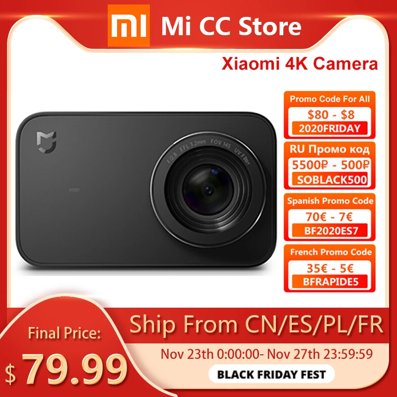 Xiaomi Mijia Camera 4K 30fps Action Video