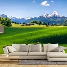 Индивидуальное изготовление, большая настенная живопись свежая зеленая силиконовая форма ТВ спальня гостиная столовая обои для рабочего стола