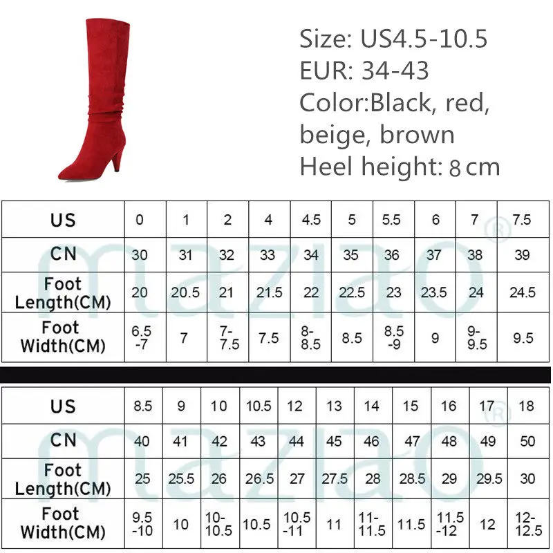 Winter-Knee-High-Boots-Women-Pleated-Spike-Heels-Long-Boots-Pointed-Toe-Flock-High-Heel-Shoes