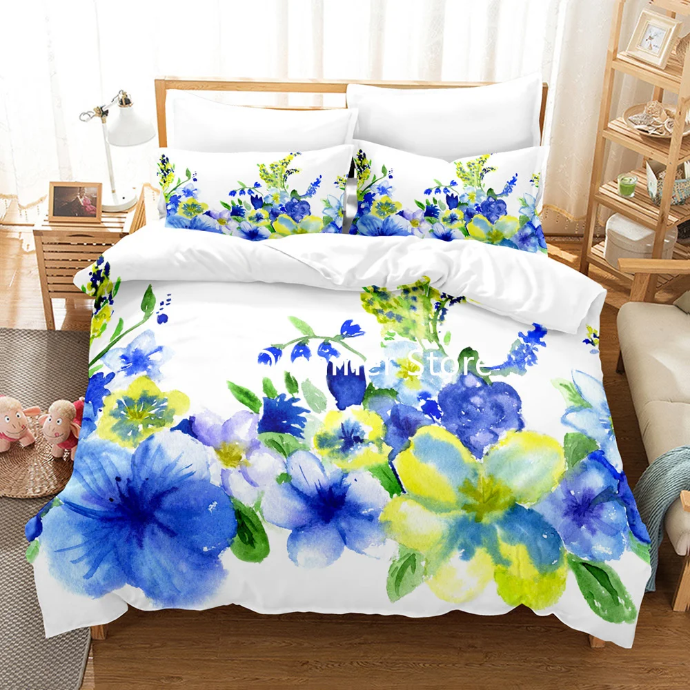 Nordic Style Red Rose Flowers Duvet Cover Sets Luxury Comforter Bedding Clothes Pillow Shams Double European Bedclothe 