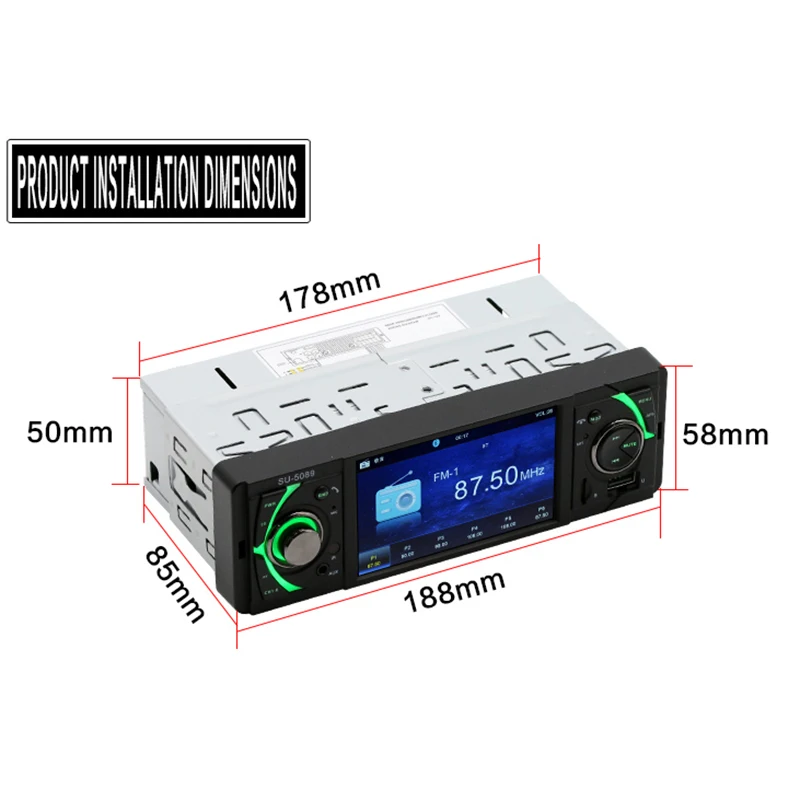 1Din 4,1 дюймов автомобильное радио беспроводной пульт дистанционного управления Bluetooth Hands-Free Fm Aux Sd карта Usb плеер Mp4