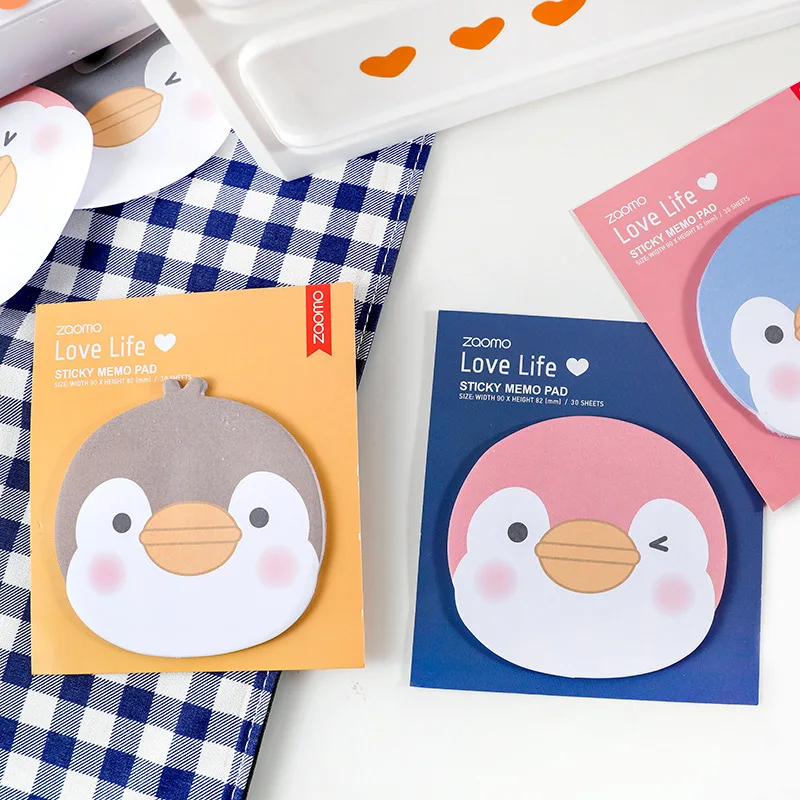 

Cartoon Kawaii Penguin Cute Sticky Note Office School Stationery Supplies 2021 Self-Stick Kawaii Cute Memo Pad Sticky Notes