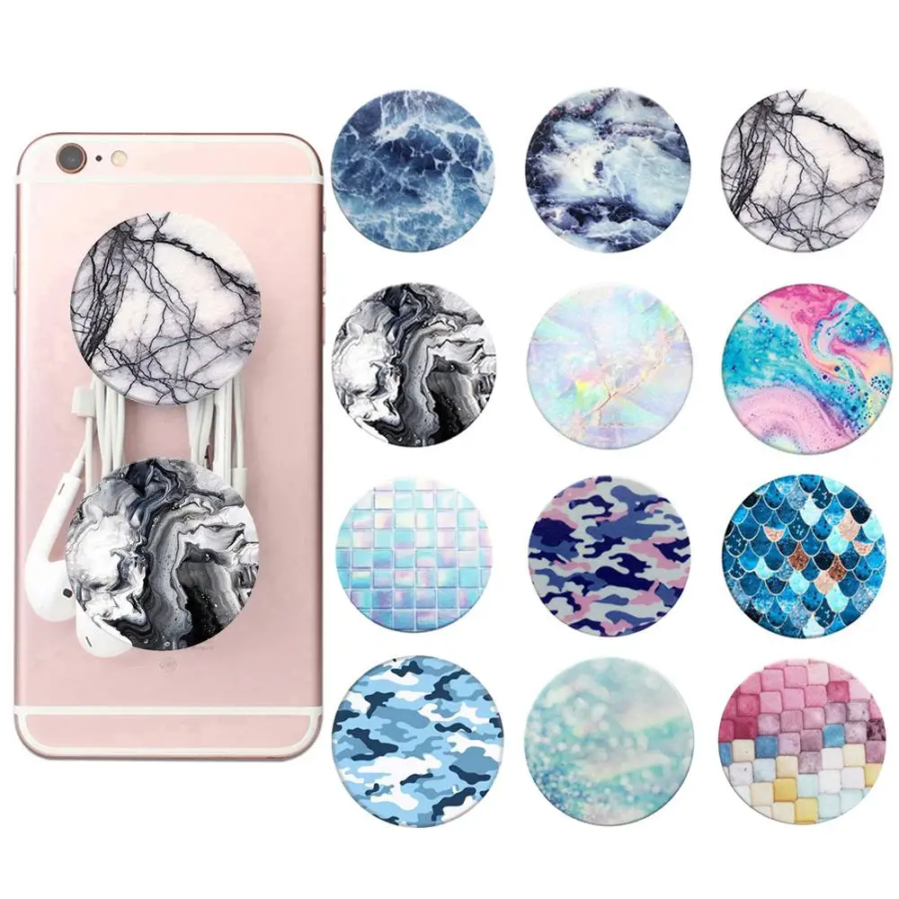 

Marble Mobile Phone Holder Expanding Stand Grip pocket socket Support Anti-Fall Foldable Mobile Universal for Phones