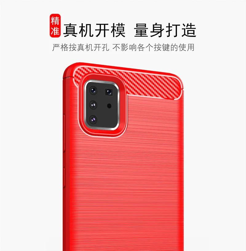 Для samsung Galaxy A81 чехол, силиконовый мягкий ТПУ матовый чехол из углеродного волокна для samsung Galaxy A81