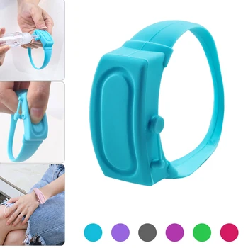 

New Sanitizer Refillable Bracelet Pumps Disinfectant Dispenser Bracelet Wristband Hand Sanitizer Dispensing Silicone Bracelet