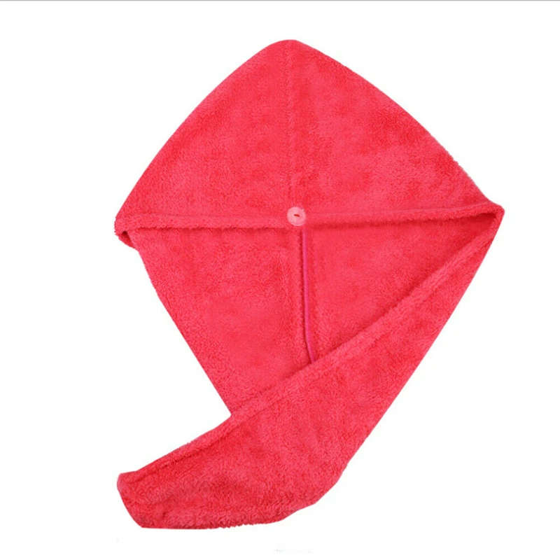 Красный Microfiber Towel Quick Dry Hair Magic Drying Turban Wrap Hat Cap Bath Shower Rapid Drying Hair Towel Thick Absorbent Shower Cap - Цвет: Красный