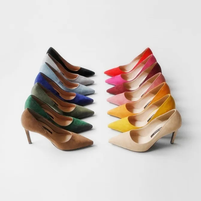 

2020 New Fashion Women Pumps Flock Slip-on Basic Casual High Heels Pumps 8CM/10CM Red Pink Wedding Ladies Shoes B0029