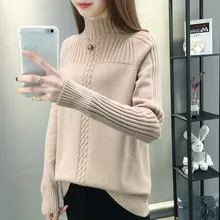 

Fashion Turtleneck Knitting Tops Women Autumn Winter 2021 Casual Keep Warm Thicken Jumper Red White Pullover Sweater Female
