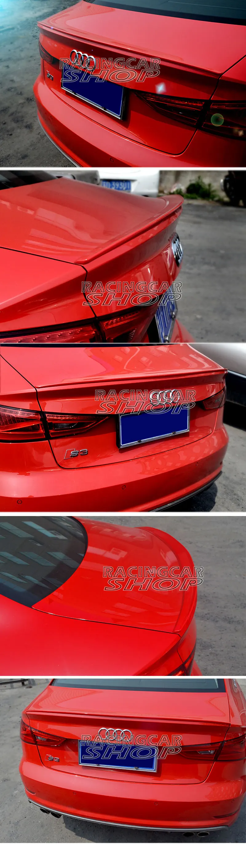 Окрашенные S S3 Стиль ABS багажник спойлер для AUDI A3 4 Двери Седан 2014UP A002F