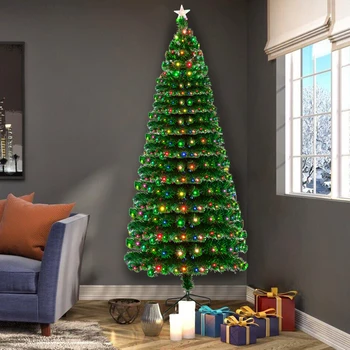 

7.5FT Fiber Optic Christmas Tree with 260 LED Lamps & 260 Branches Decorations Outdoor Garden