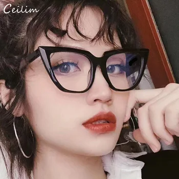 

2020 New Anti Blue Light Computer Goggles Fake Glasses Women Fashion Optical Clear Eyeglasses Spectacle Frames Cat Eye Eyewear