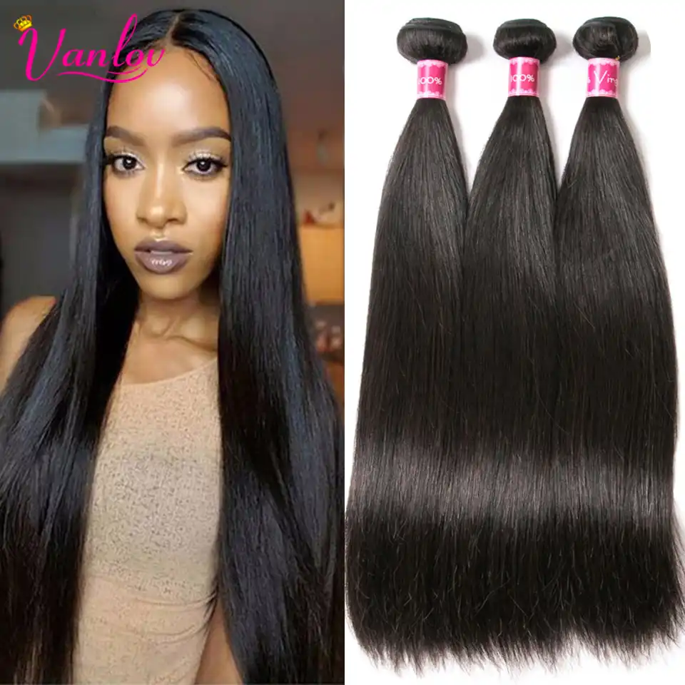 Vanlov Straight Hair Brazilian Straight Human Hair Weave Bundles