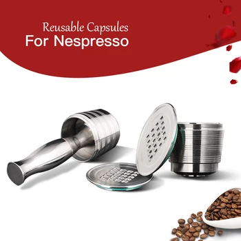 

Stainless Steel Refillable Reusable Capsule For Nespresso Machine Flat Base Coffee Tamper Birthday Coffeeware Gift
