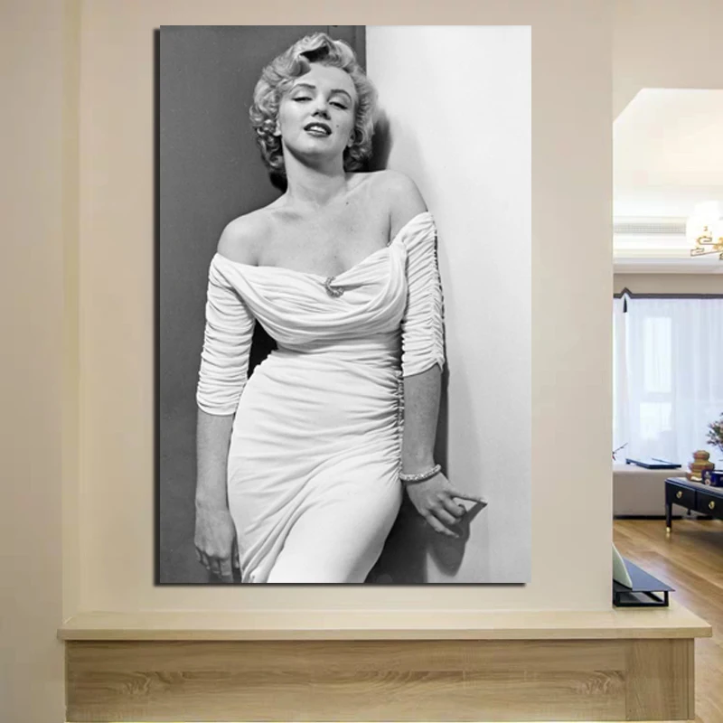 

White Dress Marilyn Monroe Wall Art Canvas Painting Posters Prints Modern Painting Wall Picture For Living Room Home Decoration