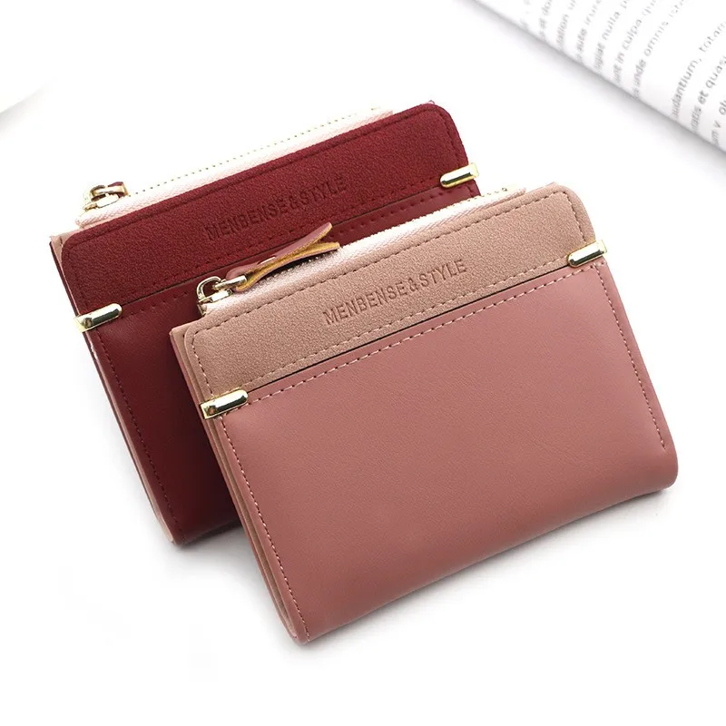 

Fashion Women's Short Wallets Zipper Clutch Wallet Ladies Hasp Mini Card Holder Luxury Small Letter Clutch Bag Gift Wholesale PU