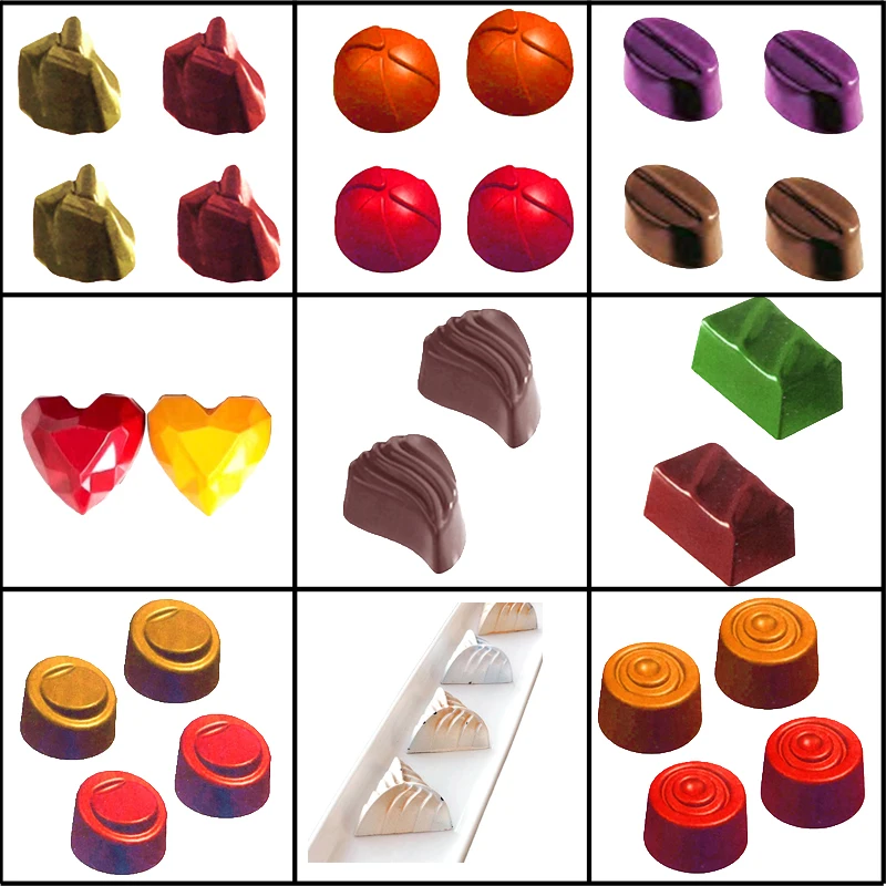 

Meibum Various Polycarbonate Chocolate Mold Love Diamond Round Stone Pattern Confectionery Baking Tray DIY Child Candy Mould