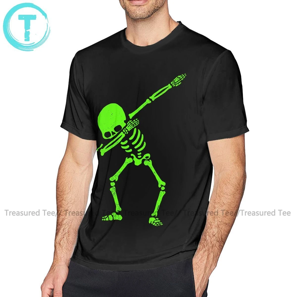 Hip Hop Halloween T Shirt Dabbing Skeleton Green T Shirt Plus size 100  Percent Cotton Tee Shirt Fun Tshirt|T-Shirts| - AliExpress