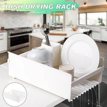 

Drain Drying Rack Multifunctional Kitchen Dish Organizer Fork Spoon Bowl Holder Drain Shelf Plastic Sink Dish Drainer Durable