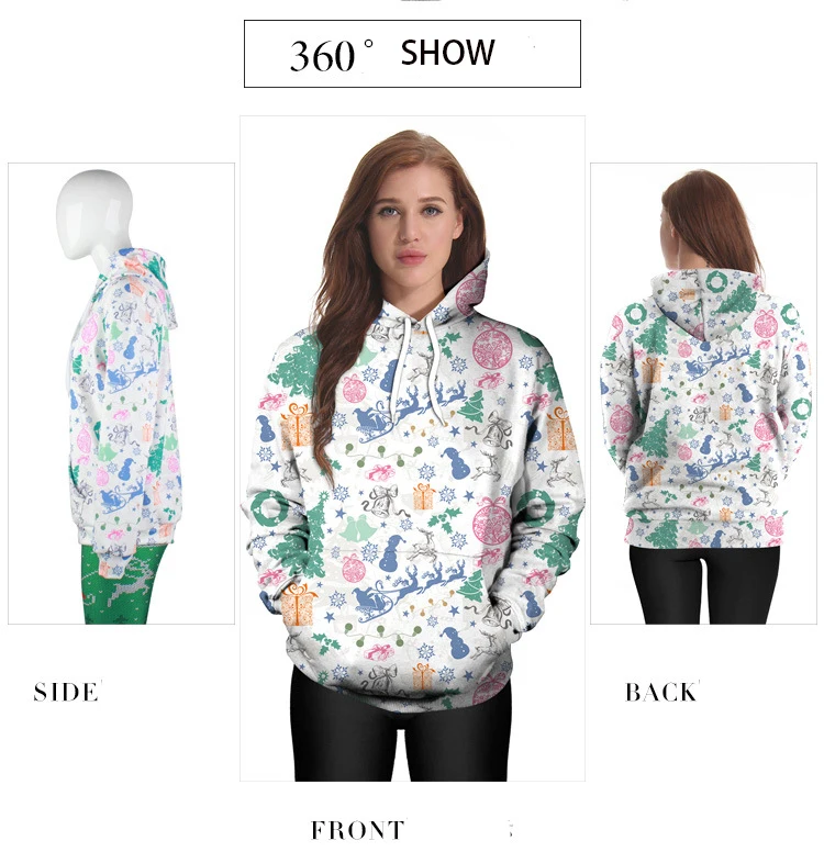 Christmas 3D Hoodies Allover Printed Sweatshirts Men/women Long Sleeve Autumn Winter Warm Fashion Funny 3D Clothes