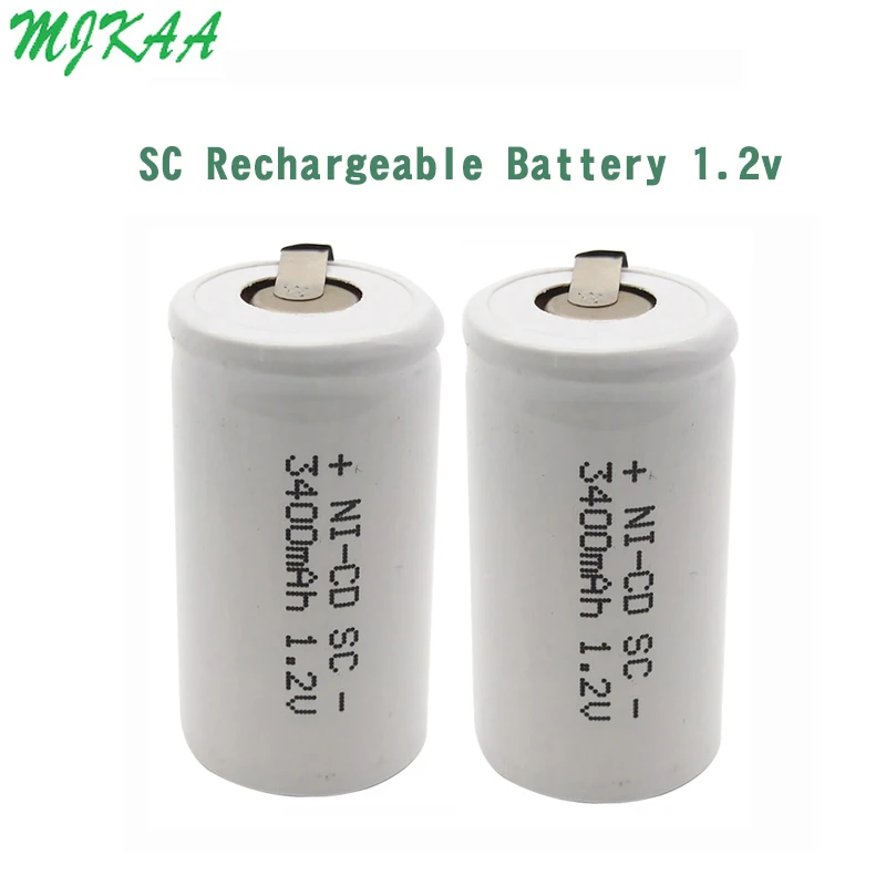 MJKAA SC 1,2 V 3400mAh аккумуляторная батарея 4/5 Sc Sub C Ni-cd батареи с вкладками для сварки для электрической дрели шуруповерт