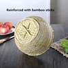 Round large bamboo wicker basket straw rattan handmade organizer baskets for storage bread fruit Laundry Panier Osier Picnic 4