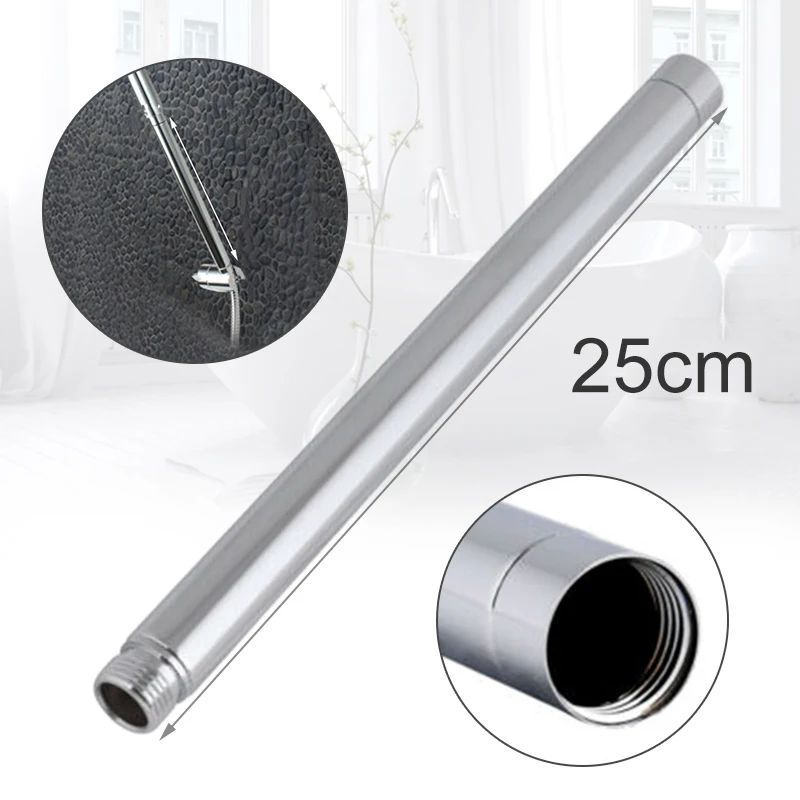 10" Stainless Steel Handheld Shower Head Extension Straight Pipe Extra Arm Tube