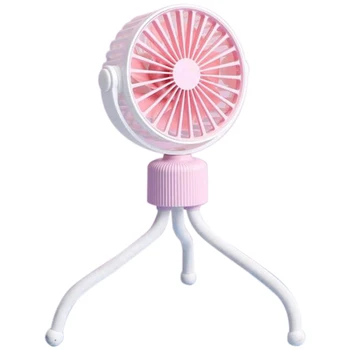 

Mini Fan Rechargeable USB Portable Handheld Fan with Holder Function Small Desktop USB Cooling Fans Pink