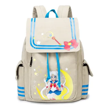 

Anime Sailor Moon Backpack Canvas School Rucksack Schoolbag Travel Bag Laptop Back Pack women girl Cosplay Gift