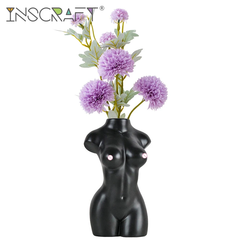 ユニークな小さなボディ樹脂花瓶セクシーな女性像花花瓶オフィステーブル装飾 Vases Aliexpress