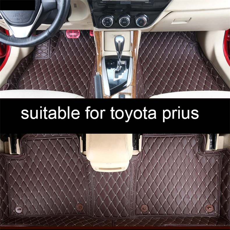 Кожаные автомобильные коврики для toyota prius venza 4runner аксессуары для укладки волос 30 20 2010 2012 2007 2008 запчасти