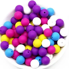 15mm 10pcs/lot Round silicone beads Baby Teether BPA Free DIY Necklace Pacifier Chain Baby Teething Toys Care Infant