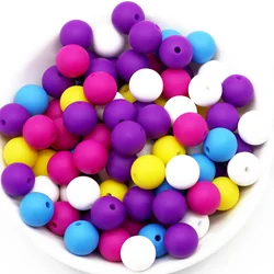 15mm 10pcs/lot Round silicone beads Baby Teether BPA Free DIY Necklace Pacifier Chain Baby Teething Toys Care Infant
