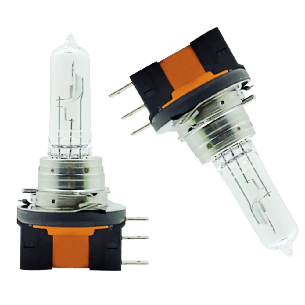 2pcs Car H15 Halogen Bulbs 12V Turn Signal Headlight Fog Light DRL 55W Transparent White Halogen Bulb Light